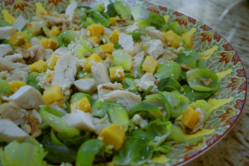 Brussel Sprout Peach Salad